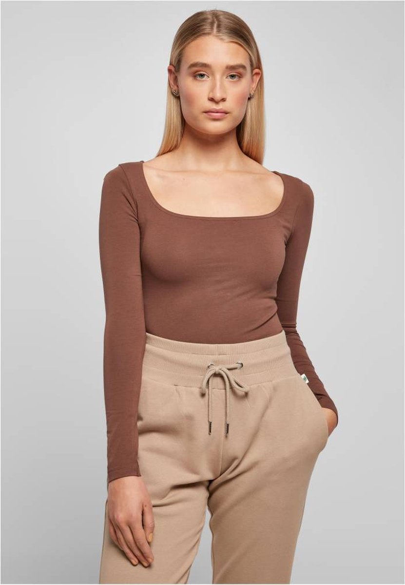 Urban Classics Organic Longsleeve bark Bodysuit L Bruin