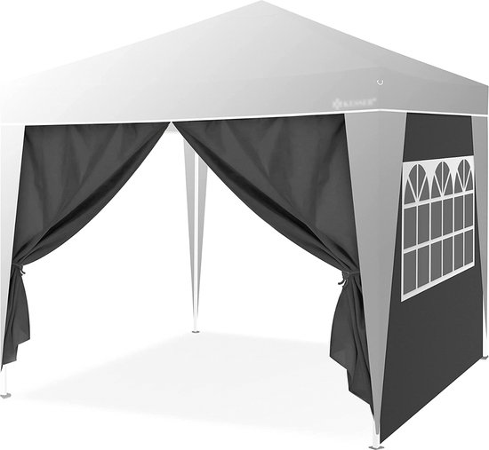 KESSER® 2 x zijwand voor paviljoen, 3 x 3 m, pop-up vouwpaviljoen, inklapbaar, ruimtebesparend, op te bergen, antraciet