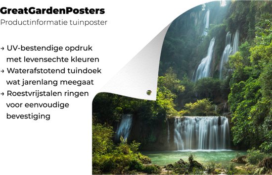 Affiche de jardin Cascade - Thaïlande - Jungle - 120x80 cm - Jardin