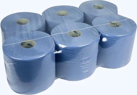 2 x schoonmaakrol blauw elk 1000 vellen 2-laags 36 x 38 cm