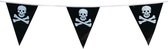 Vlaggenlijn zwart met doodskop 7 meter - Piraten feest decoratie