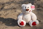 Teddybeer - I Love You Beer - Valentijn - Wit - 22cm