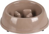 Flamingo eetpot mangi slow feeder taupe rond - 14.3cm l x 14.3cm b x 5.4cm h - 225ml