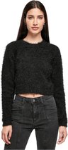 Urban Classics Crop Sweater/Trui -XL- Feather Zwart