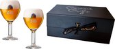 GreatGift® - Leffe Glazen in Luxe Magneet box - Cadeau pakket voor hem - Bierglas - 2x Origineel Leffe Bierglas