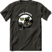 Trailriding T-Shirt | Mountainbike Fiets Kleding | Dames / Heren / Unisex MTB shirt | Grappig Verjaardag Cadeau | Maat L