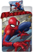 KD® - Marvel Spiderman, Gebouw Beklimmen - Dekbedovertrek - Eenpersoons - 140 x 200 cm - Katoen