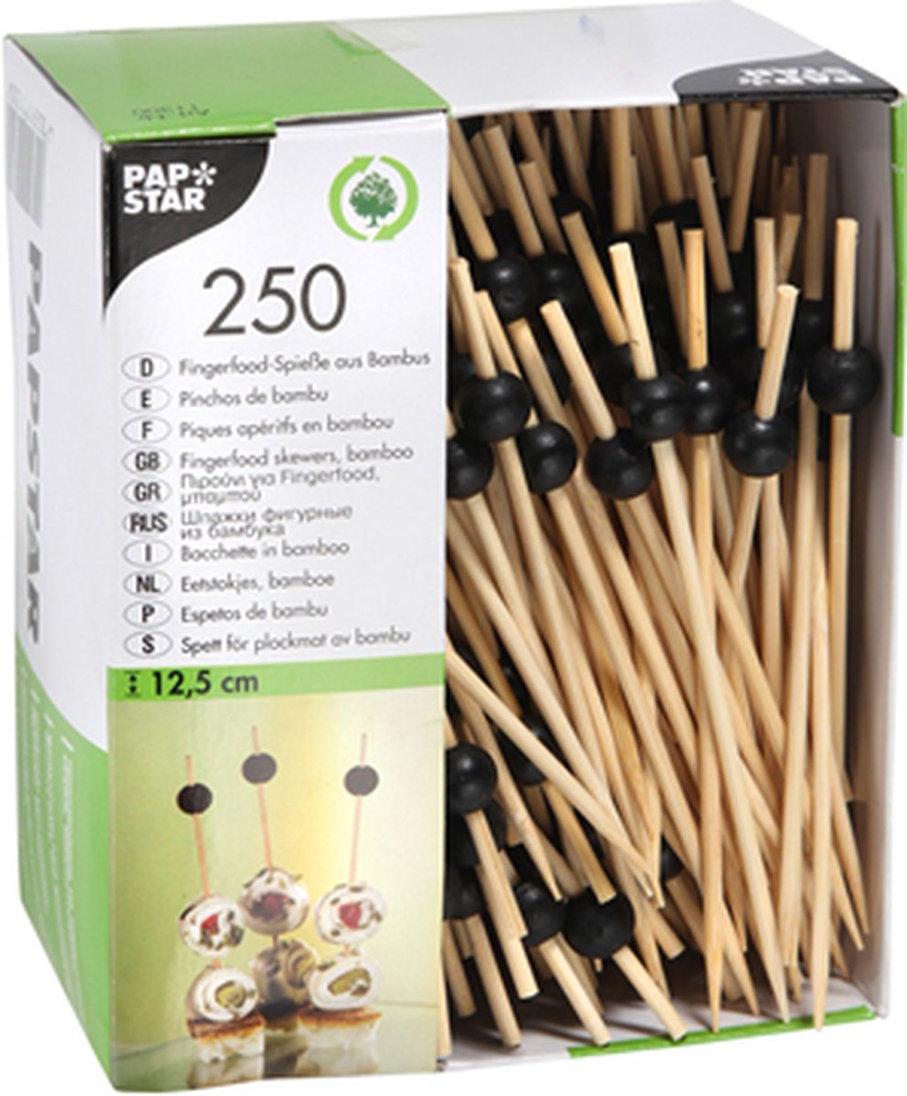 Papstar - Bolprikkers - Bamboe - 12,5 cm - 250 stuks