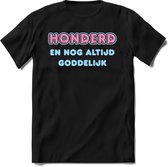 100 Jaar Goddelijk - Feest kado T-Shirt Heren / Dames - Licht Blauw / Licht Roze - Perfect Verjaardag Cadeau Shirt - grappige Spreuken, Zinnen en Teksten. Maat M