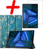 Hoesje Geschikt voor Lenovo Tab M10 FHD Plus 2nd Gen Hoes Case Tablet Hoesje Tri-fold Met Screenprotector - Hoes Geschikt voor Lenovo Tab M10 FHD Plus (2e Gen) Hoesje Hard Cover Bookcase Hoes - Bloesem