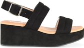 POSH by Poelman PARIS Dames Sandalen met plateauzool - Zwart - Maat 40