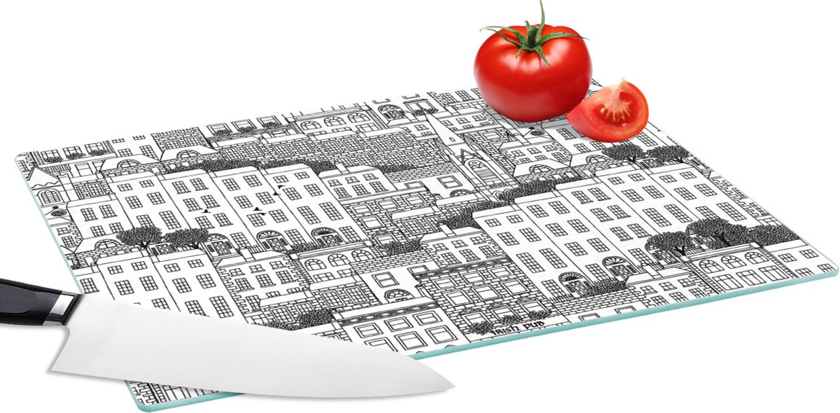 Glazen Snijplank - 39x28 - Dublin - Skyline - Patronen - Snijplanken Glas