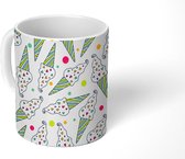 Mok - Koffiemok - IJsjes - Hartjes - Patroon - Mokken - 350 ML - Beker - Koffiemokken - Theemok