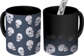 Magische Mok - Foto op Warmte Mokken - Patronen - Skull - Halloween - Magic Mok - Beker - 350 ML - Uitdeelcadeautjes