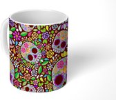 Mok - Bloemen - Skull - Patronen - Mokken - 350 ML - Beker - Uitdeelcadeautjes