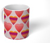 Mok - Koffiemok - Hart - Patroon - Abstract - Mokken - 350 ML - Beker - Koffiemokken - Theemok