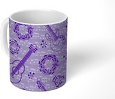 Mok - Koffiemok - Patronen - Gitaar - Muzieknoten - Mokken - 350 ML - Beker - Koffiemokken - Theemok