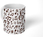 Mok - Koffiemok - Muzieknoten - Patronen - Muziek - Mokken - 350 ML - Beker - Koffiemokken - Theemok