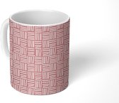Mok - Koffiemok - Breien - Patronen - Roze - Mokken - 350 ML - Beker - Koffiemokken - Theemok