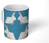 Mok - Koffiemok - Stippen - Origami - Dieren - Patronen - Mokken - 350 ML - Beker - Koffiemokken - Theemok