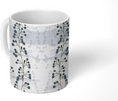 Mok - Koffiemok - Bessen - Patronen - Grijs - Mokken - 350 ML - Beker - Koffiemokken - Theemok