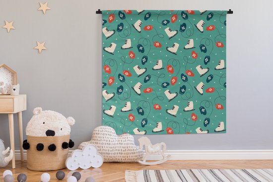 Tapisserie - Tapisserie - Patinage - Hiver - Motifs - 120x120 cm - Tapisserie