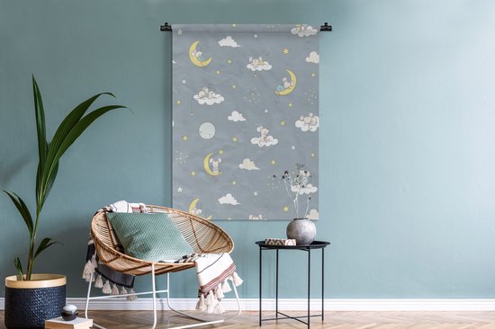 Tapisserie - Tapisserie - Souris - Lune - Motifs - 90x120 cm - Tapisserie