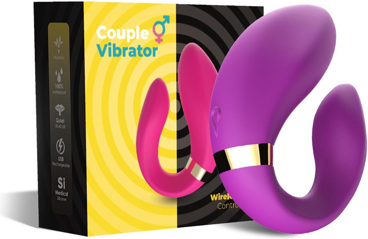 Goedkoopste Bossoftoys - 52-00030-1 - Vibrator voor lesbisch koppel - met handige afstandbedieing - Crescent paars - 100 waterdicht - 9 vibratiestanden - USB oplaadbaar - Voor geile stelletjes!
