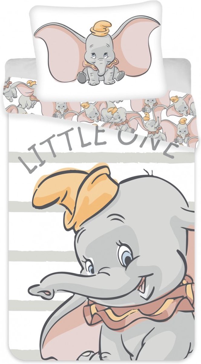 KD® - Disney Dumbo, Little One - Dekbedovertrek - Eenpersoons - 140 x 200 cm - Katoen