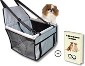 Infinite Goods - Luxe Hondenstoel Auto - Hondenmand Auto - Autostoel Hond - Hondenmand Voor In De Auto - Reisbench Hond - Incl. E-book - Inclusief Veiligheidsgordel en Opbergvak - 40x40 - Gri