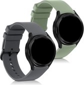 kwmobile 2x armband voor Samsung Galaxy Watch 4 Classic (46mm) - Bandjes voor fitnesstracker in grijs / pastelgroen