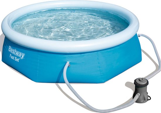 Bestway - Fast Set - Opblaasbaar zwembad inclusief filterpomp - 244x61 cm - Rond - Bestway