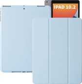 iPad 2021 Hoes - iPad 10.2 2019/2020/2021 Case - iPad 10.2 Hoesje Licht Blauw - Smart Folio Cover met Apple Pencil Opbergvak - Hoesje voor iPad 10.2 7e, 8e en 9e generatie