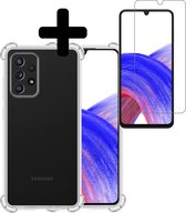 Hoesje Geschikt voor Samsung A33 Hoesje Shockproof Case Siliconen Met Screenprotector - Hoes Geschikt voor Samsung Galaxy A33 Hoes Cover Siliconen - Transparant