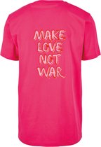 T-shirt roze S - Make love not war - soBAD.