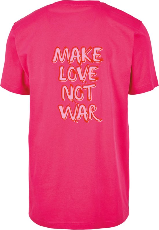 T-shirt roze S - Make love not war - soBAD. | T-shirt unisex | T-shirt mannen | T-shirt vrouwen | Humor | Love