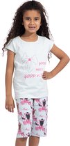 VANILLA - Pyjama Goodnight girls - Ensembles de pyjama - Deux pièces - Coton égyptien - Blauw - Ensembles de pyjama - 8-9 ans