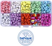 Behave Smiley Kralen Set - Emoji Kralen - DIY Sieraden maken - Rijgdraad - 10 Kleuren - 7x4mm - 65 Kralen per Kleur - Totaal 650 Stuks