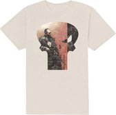 Marvel The Punisher - Skull Outline Character Heren T-shirt - 2XL - Creme
