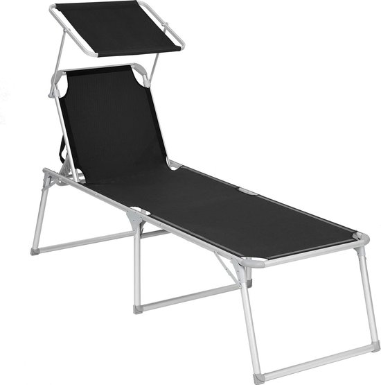 SONGMICS Zonneligstoel met dak, ligstoel, tuinligstoel SONGMICS Zonneligstoel met dak, ligstoel, tuinligstoel