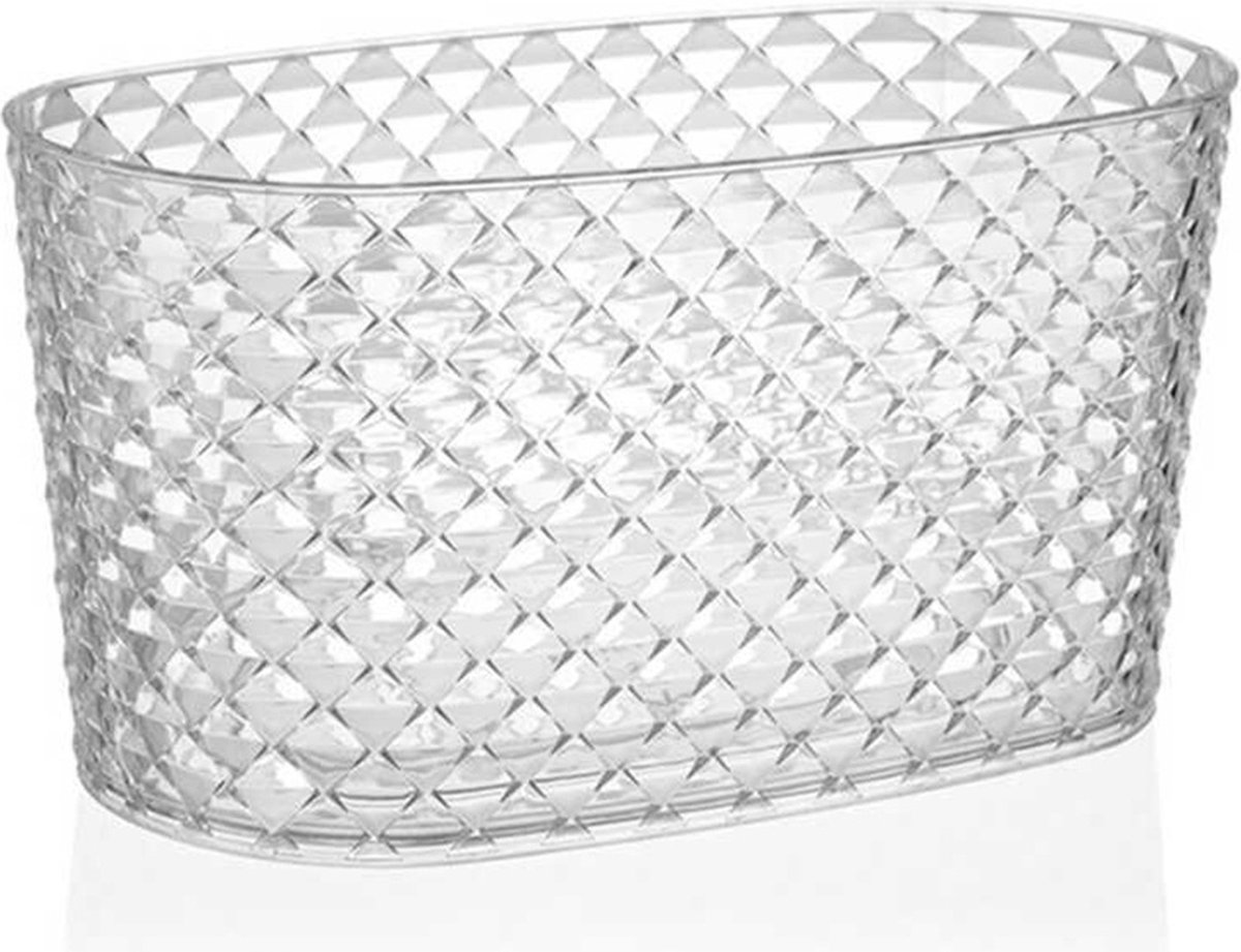 2St Bloembakken Transparante bloempot voor orchideeën planten en bloemen 30x17cm met zelfbewatering - 70% recycled bloembak