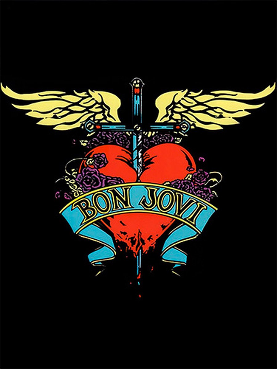 Signs-USA Muziek Sign - metaal - Bon Jovi - Heart - 30 x 40 cm Multi-coloured