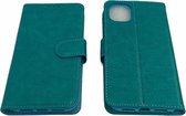 iPhone 11 Pro Turquoise Stevige Portemonnee Wallet Case - Pasjeshouder - boek Telefoonhoesje Kunstleer - Book case - 2x Gratis Screen Protector