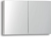 QUALITA-LINE Spiegelkast 80 CM hoogglans wit 2 deuren