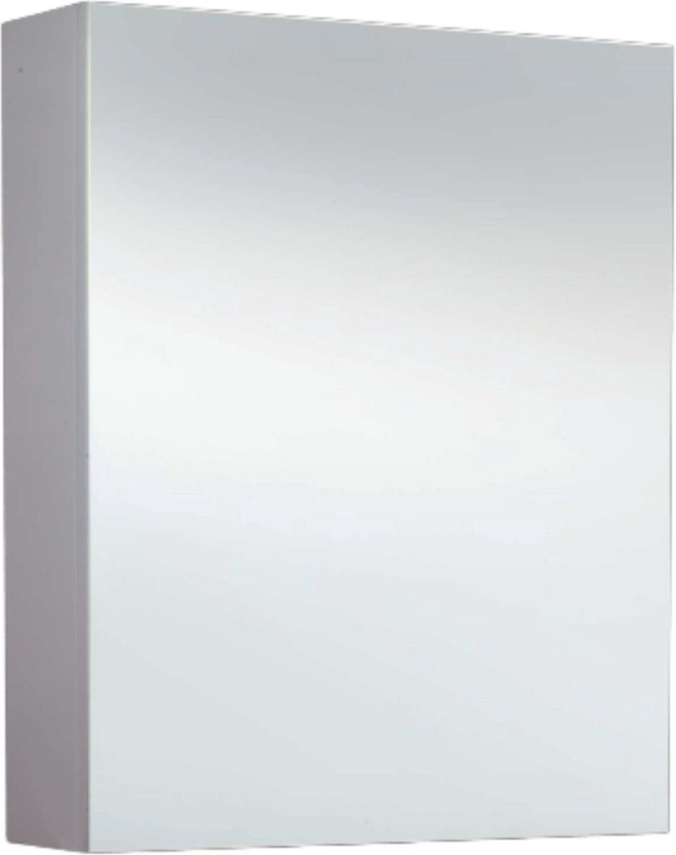 QUALITA-LINE Spiegelkast 58 CM hoogglans wit (Scharnier Links)