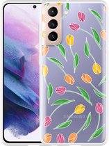 Hoesje Geschikt voor Samsung Galaxy S21 Tulpen
