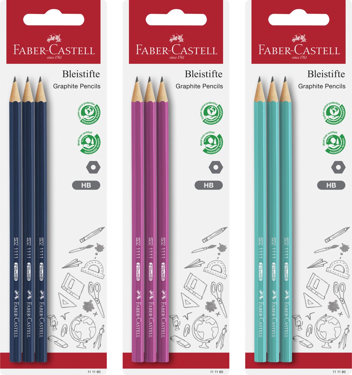 Faber-Castell schoolset - grafiet potloden 1111 - HB - FC-111180