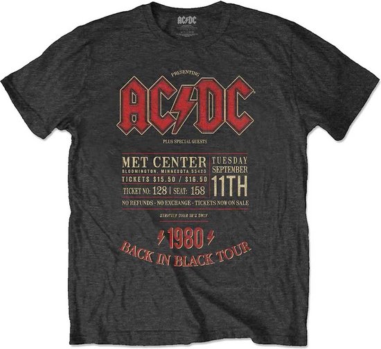AC/DC - Minnesota '80 Heren T-shirt - L - Zwart