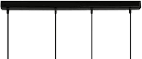 Useled - Poutre de plafond - Plaque de plafond Zwart - 80cm - 4 lumières - Plaque de recouvrement de plafond