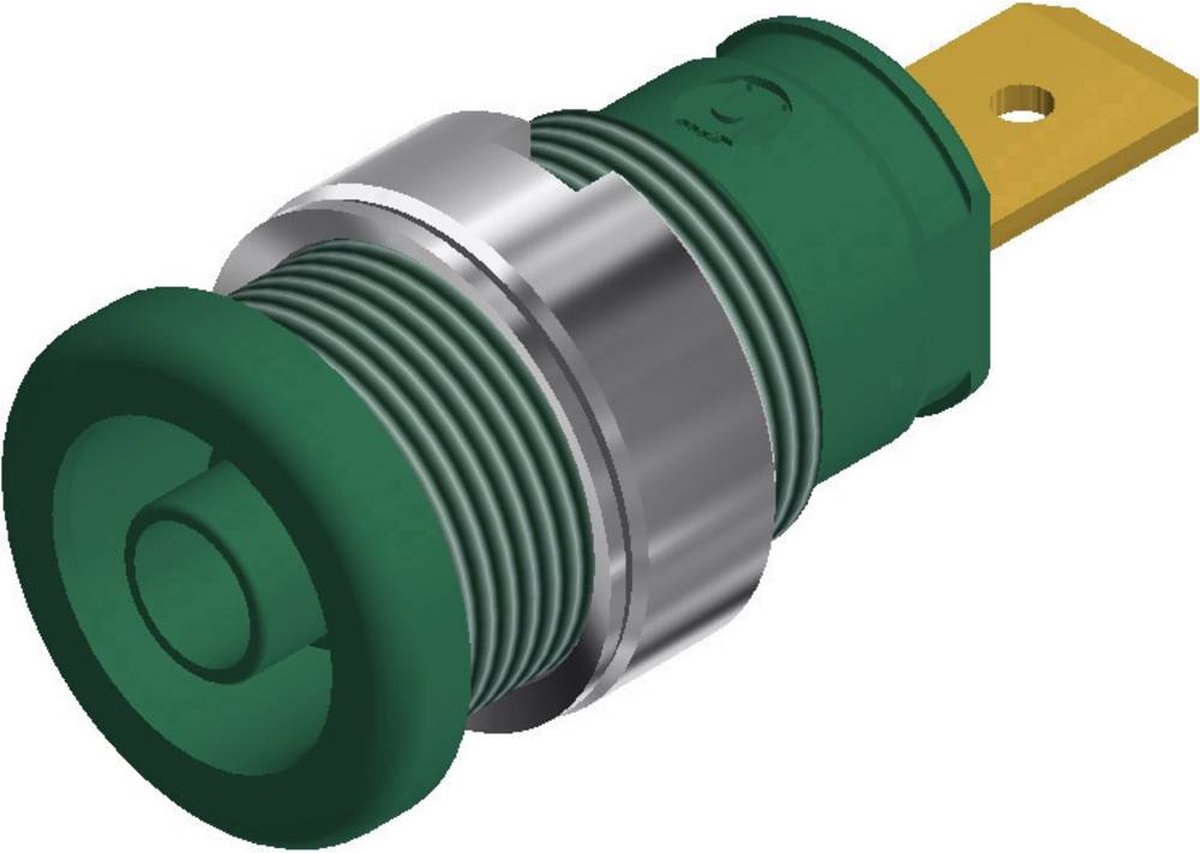 SKS Hirschmann SEB 2620 F6,3 Veiligheids-labconnector, female Bus, inbouw verticaal Stift-Ø: 4 mm Groen 1 stuk(s)